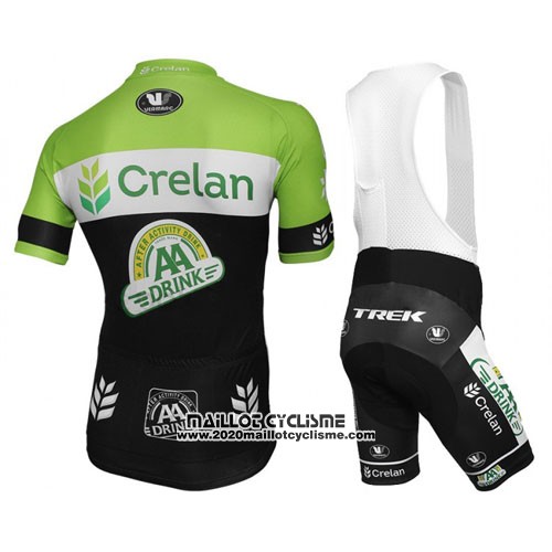 2016 Maillot Ciclismo Crelan AA Vert et Noir Manches Courtes et Cuissard